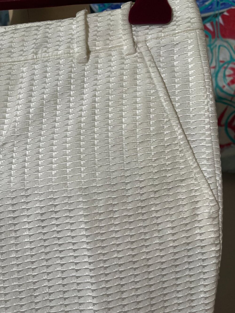 Gucci Ivory Textured Woven Tailored Straight Leg Trousers IT 40 - Picture 4 of 10